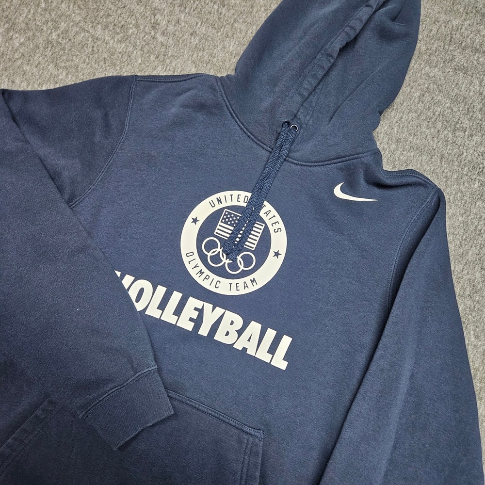 Nike Hoodie Mens M Navy Blue USA Olympic Team Volleyball Club Fleece M31777